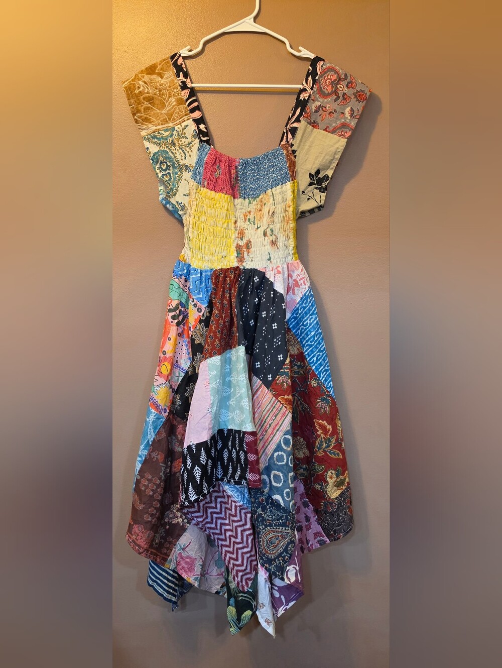 Women's Bohemian Patchwork Maxi Dress - Multicolor